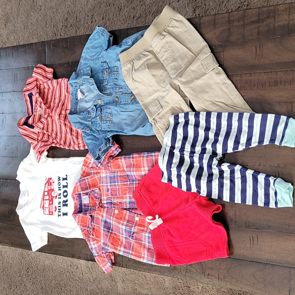 Lot of 7 baby boy cloths size 12 months like new